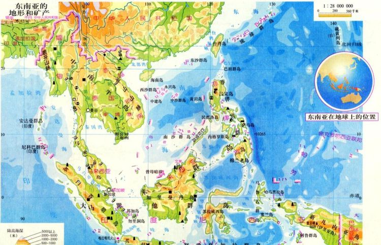 亚洲地理分区(东亚、南亚、西亚、北亚、东南亚、中亚)的主要国家